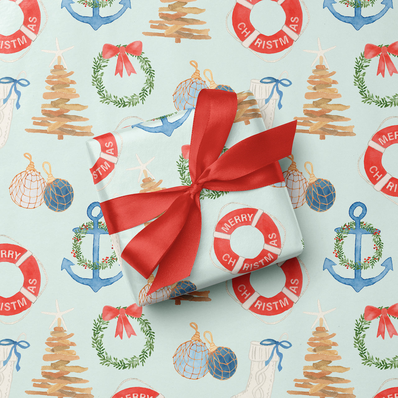 Coastal Christmas Gift Wrap by Gert & Co