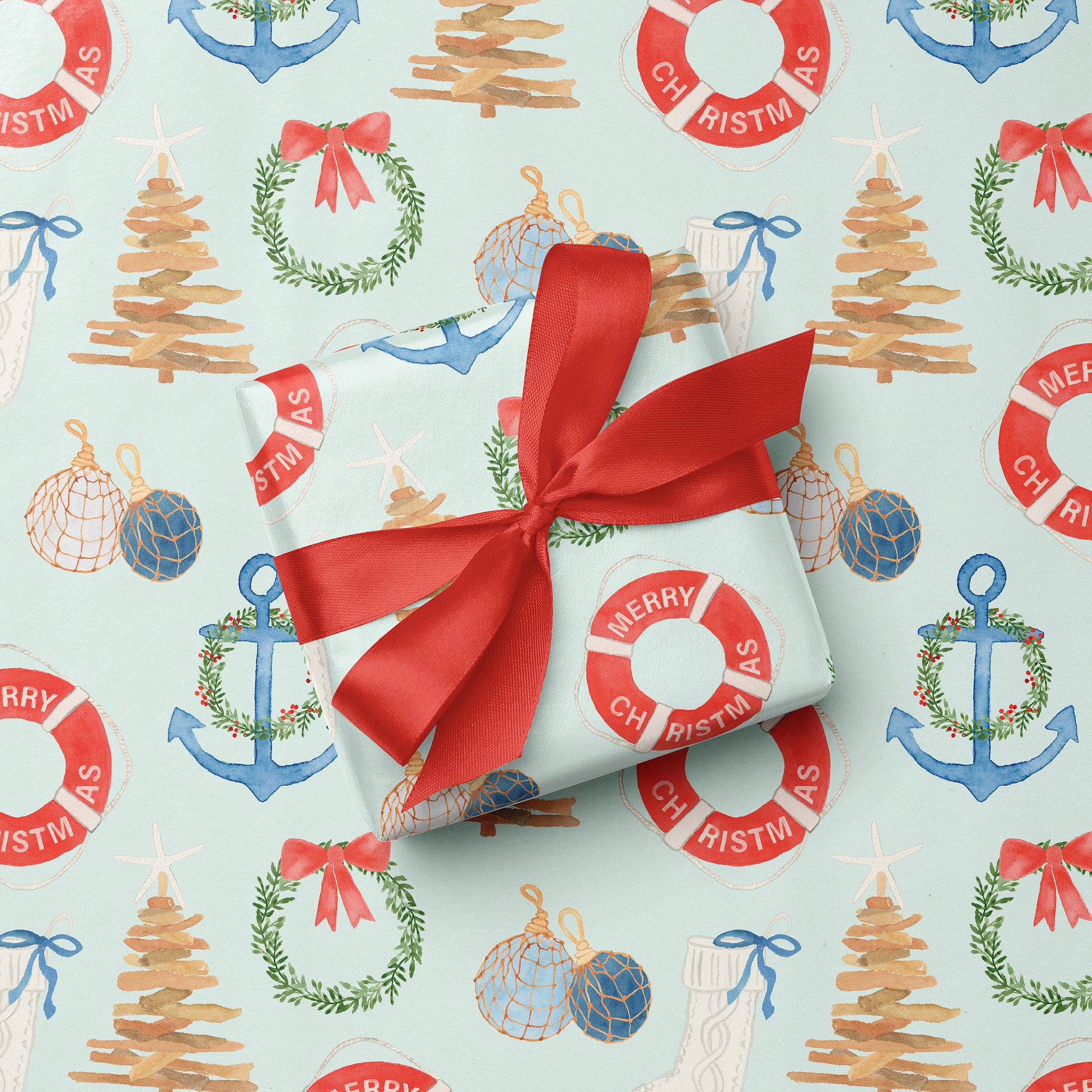 Coastal Christmas Gift Wrap by Gert & Co