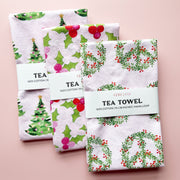 Pink Holiday Tea Towel by Gert & Co