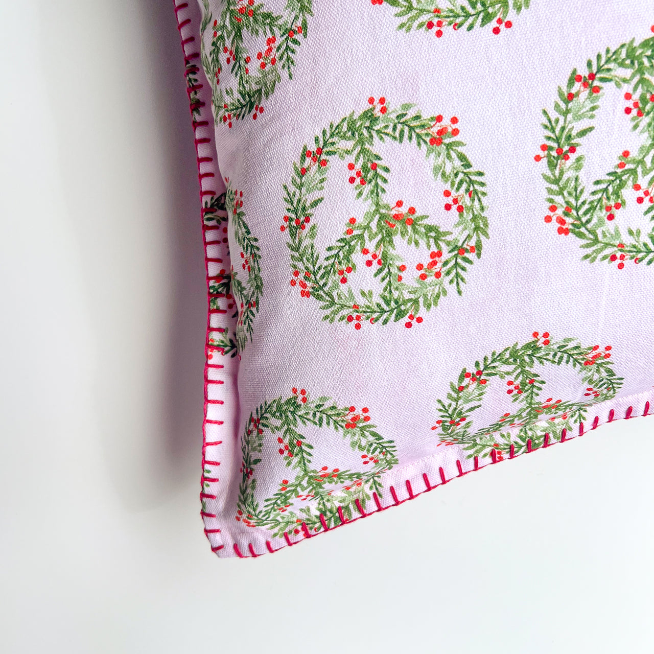 Peace Wreath Holiday Pillow Cover