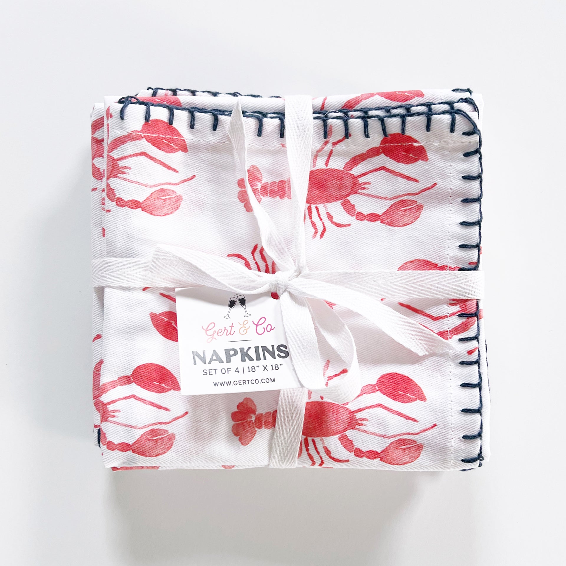 Lobster Print Cotton Napkin set by Gert & Co