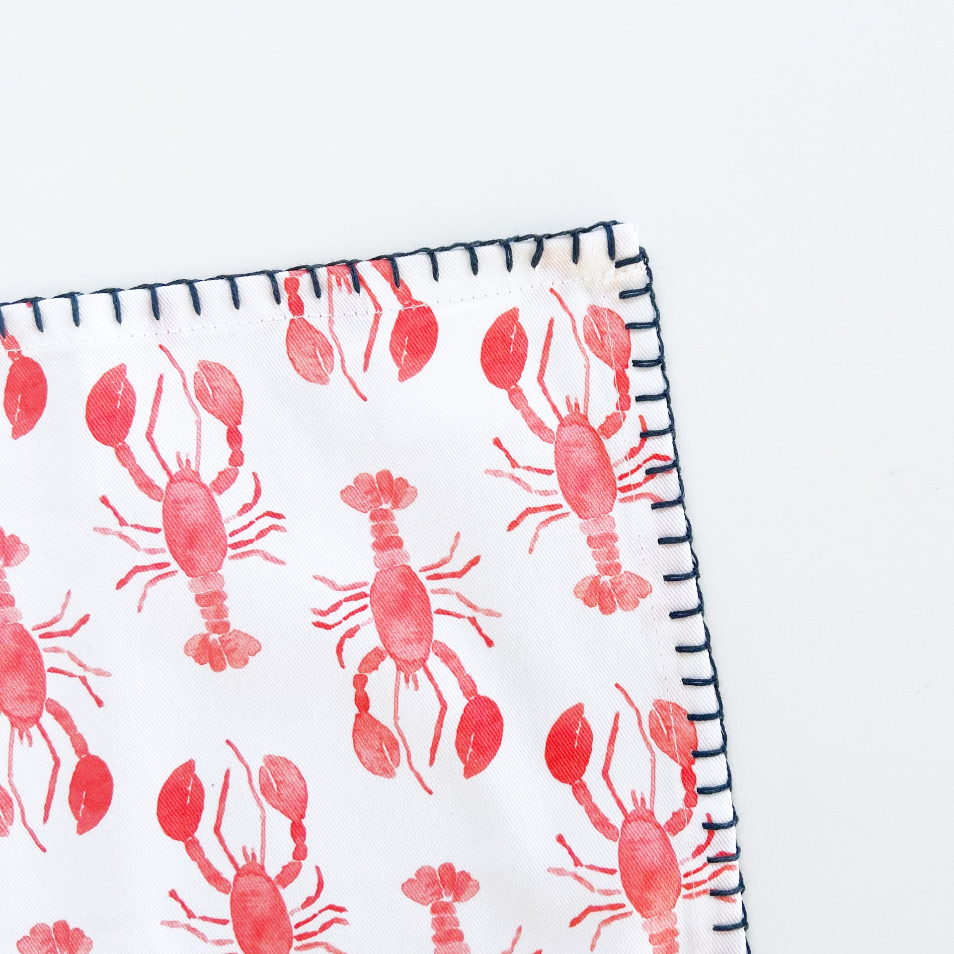 Lobster Print Cotton Napkin Detail by Gert & Co