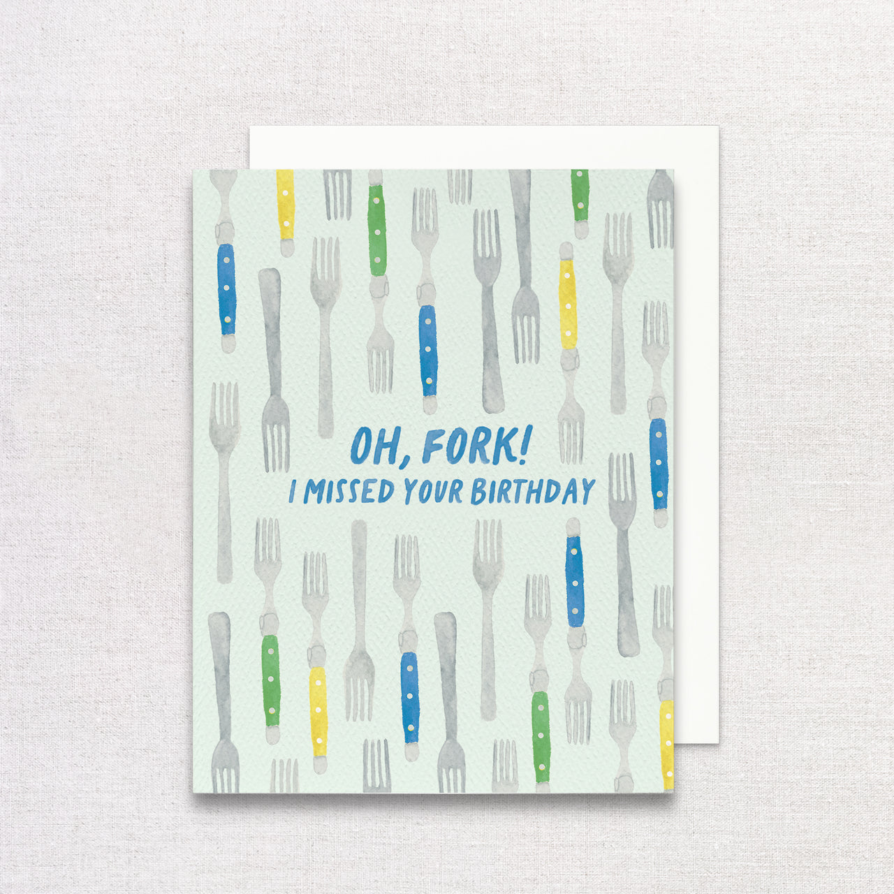 Oh Fork Belated Birthday Greeting Card by Gert & Co