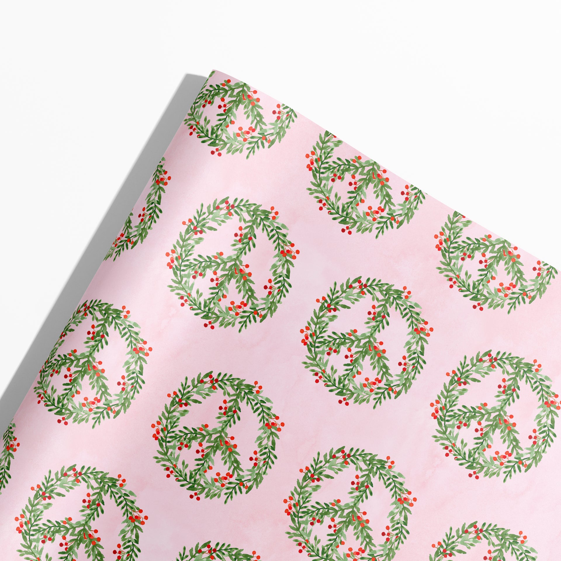 Peace Wreath Christmas Gift Wrap by Gert & Co