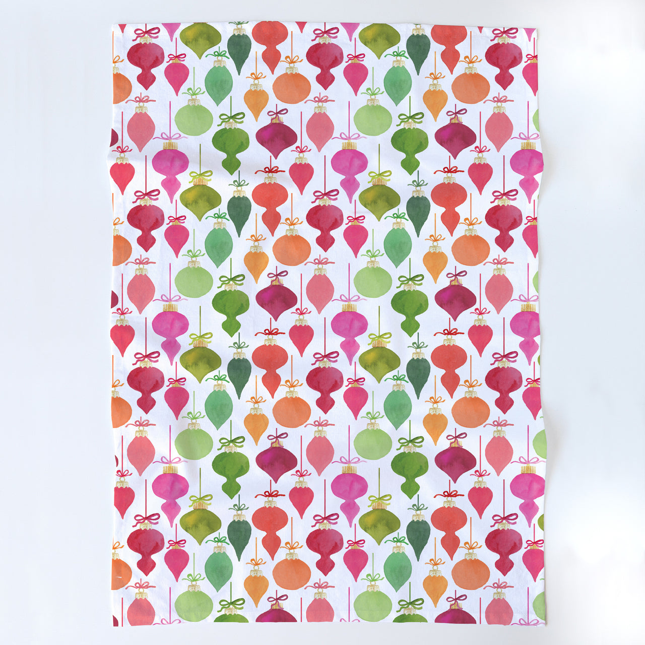 Retro Christmas Ornaments Tea Towel