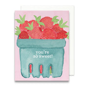 You're So Sweet Strawberry Greeting Card by Gert & Co