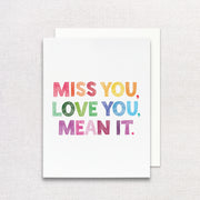 Miss You, Love You Greeting Card by Gert & Co