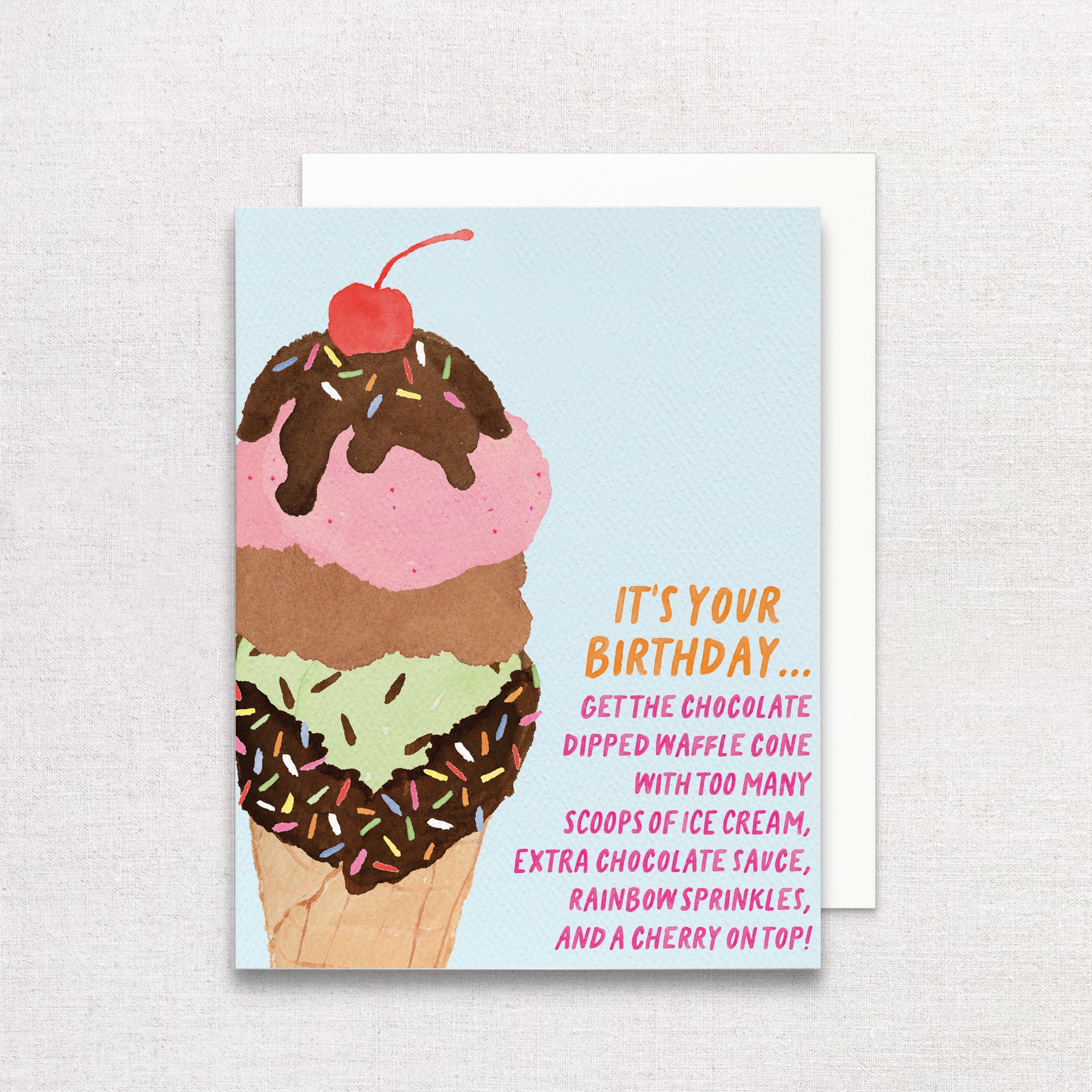 Chocolate Dipped Waffle Cone Greeting Card by Gert & Co